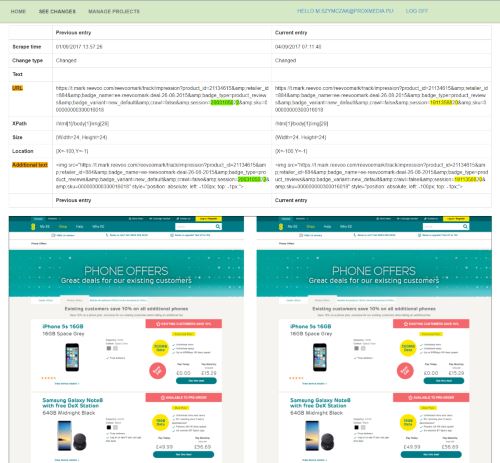 Website change detection software